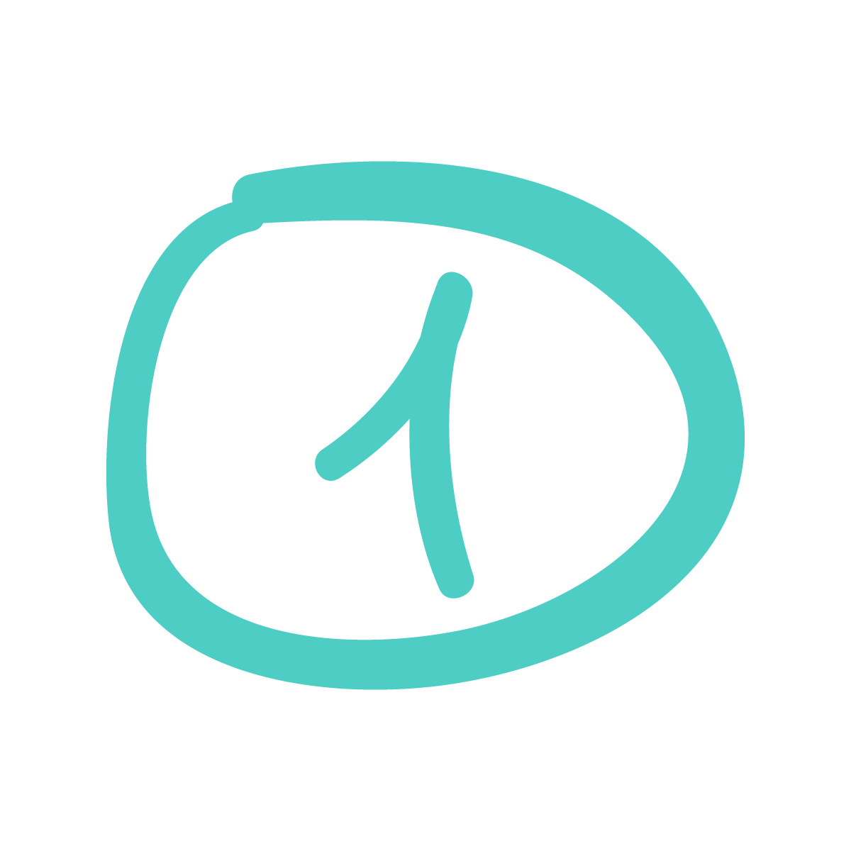 handwritten circled number one