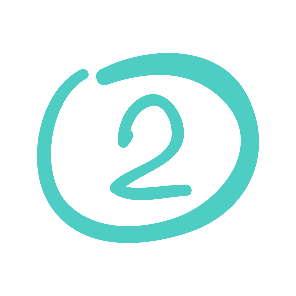 handwritten circled number two